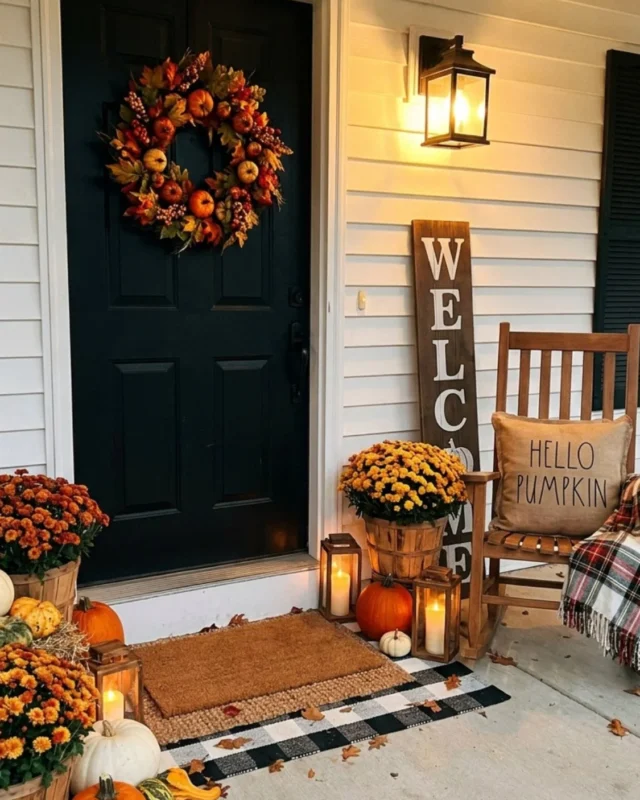 Cozy fall home decor showcasing autumn-inspired accents and warm colors.