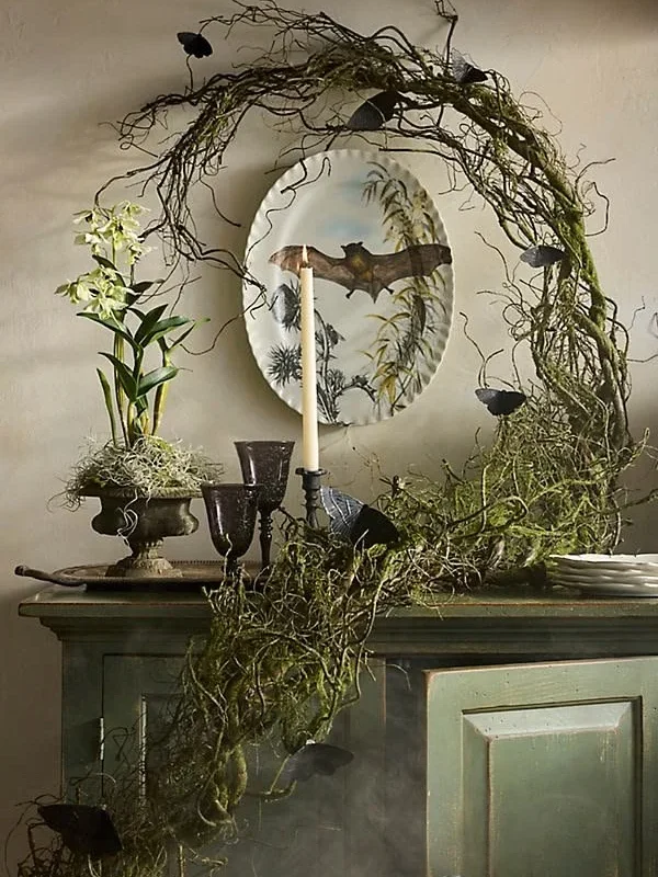 10 ft Faux Mossy Twig Garland for home decor and seasonal arrangements