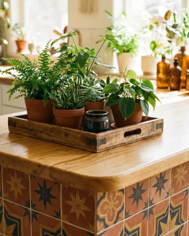 Geo Star Pattern peel stick tile sticker for a modern kitchen backsplash