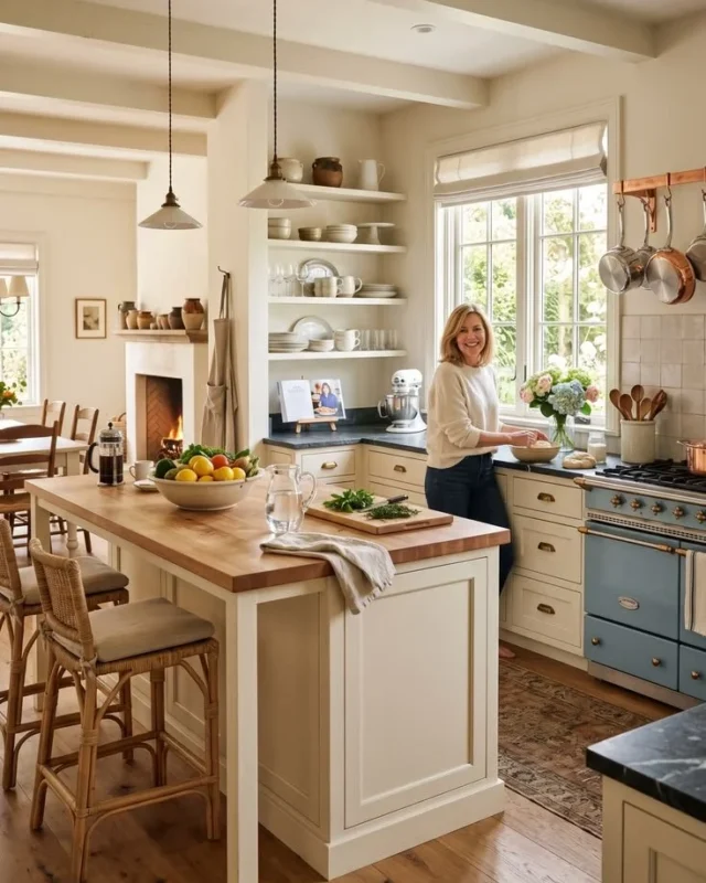 Cozy and coastal Nancy Meyers kitchen aesthetic inspiration