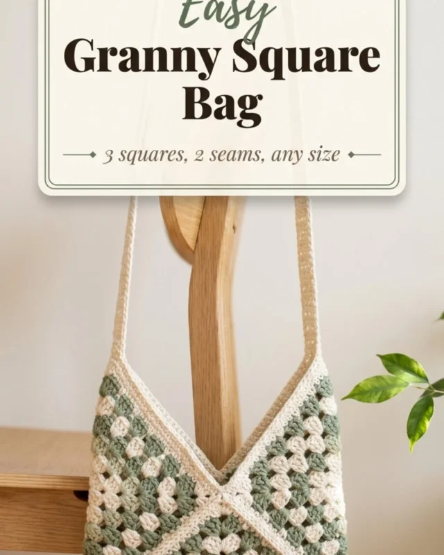 Handmade Granny Square Bag Pattern with colorful squares
