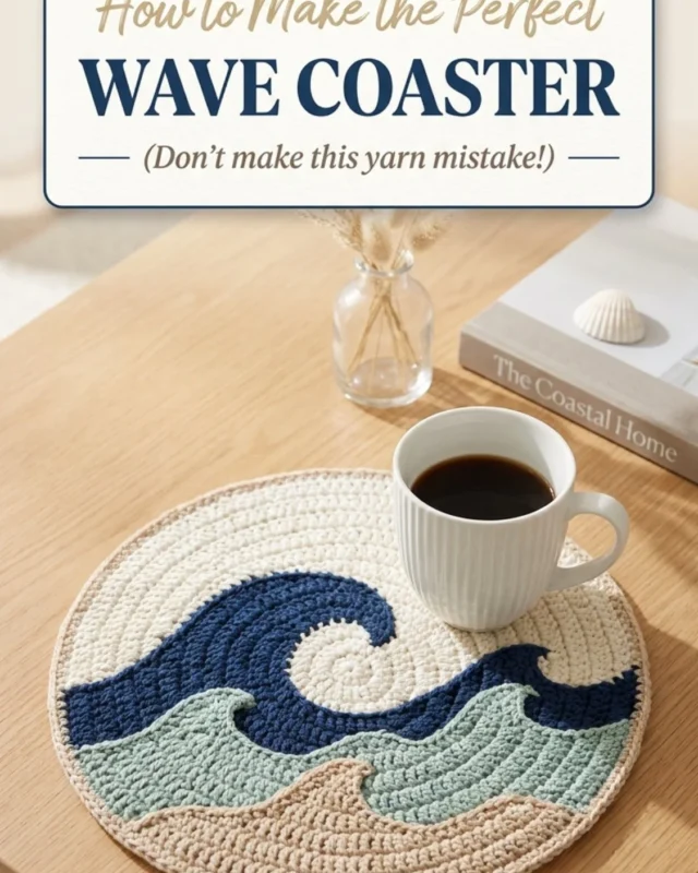 Ocean-themed crochet patterns for sea beach coasters in vibrant colors.
